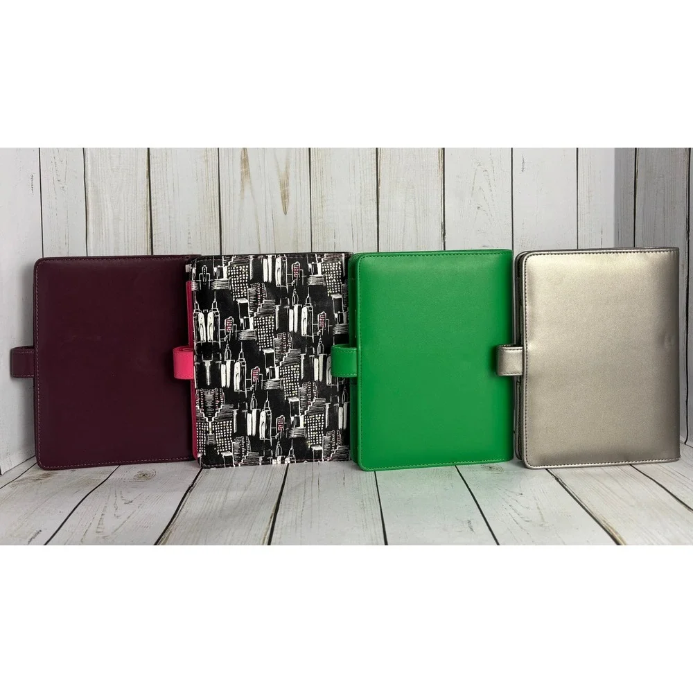 4 Paper Studio Recollections Planner Covers Cityscape Green Silver Maroon B6